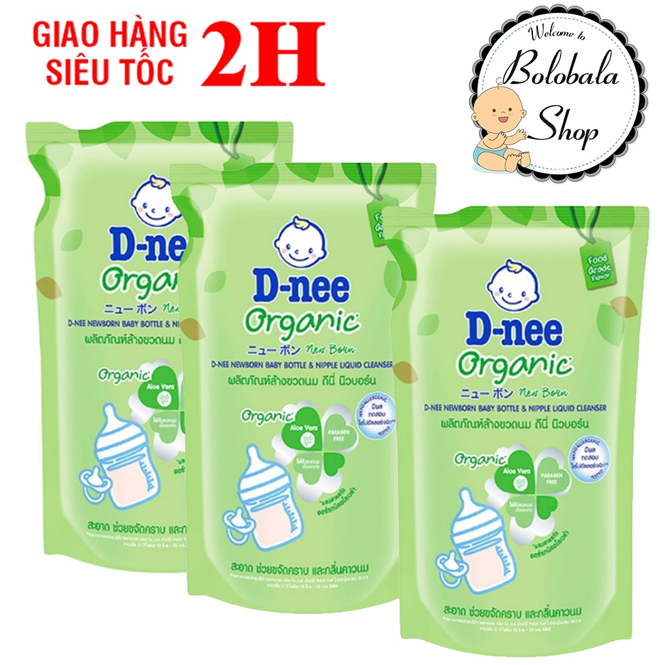 Combo 3 Túi Nước rửa bình sữa Dnee 550ml