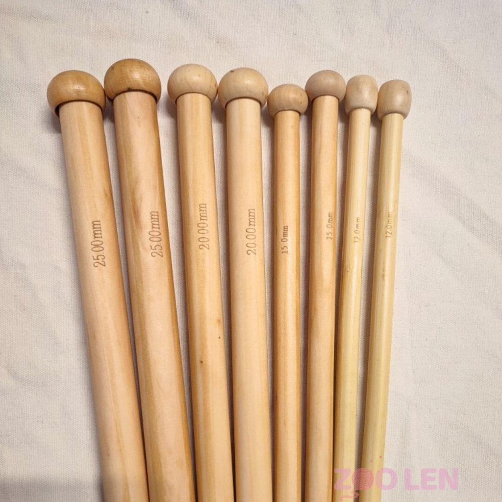 [SIZE LỚN] Cặp Cây Đan Len, Kim Đan Len Dài 25cm, Đan Len Chunky, Đan Chăn Size 12mm-25mm