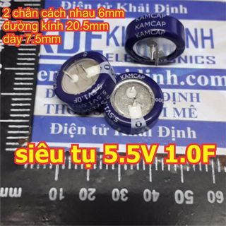 2 con siêu tụ điện, tụ dung lượng cao 5.5V 1F 1.0F SE-5R5-D105VY KAMCAP cda kde5223