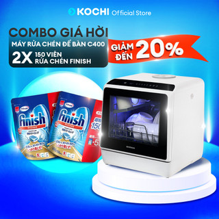 Combo giá tốt - Máy rửa chén bát để bàn KOCHI C400 và 2 túi Finish 150 viên