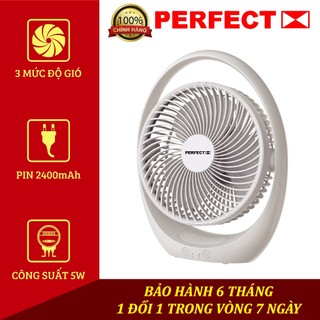 QUẠT ĐỂ BÀN CÓ SẠC TÍCH ĐIỆN ĐÈN LED EERFECT PF-QB2180