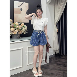 Set 2 áo nơ bèo đen trắng cho nữ