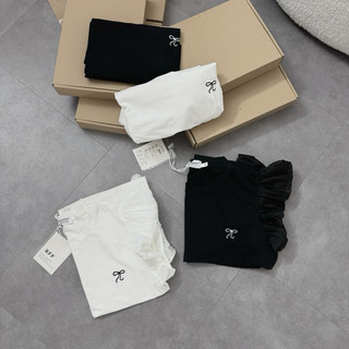 Set 2 áo nơ bèo đen trắng cho nữ