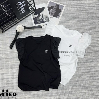Set 2 áo nơ bèo đen trắng cho nữ