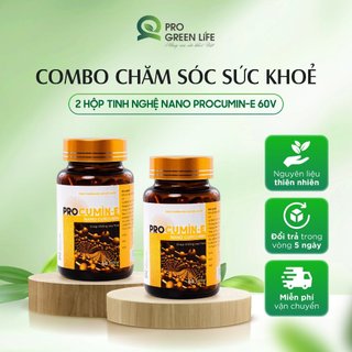 Combo 2 hộp viên tinh nghệ Nano Procumin-E 60v hỗ trợ người bệnh dạ dày, sau mổ, phụ nữ sau sinh