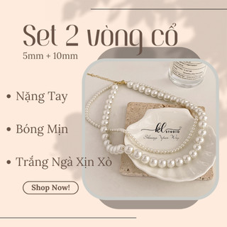  Set 2 Vòng Cổ Ngọc Trai Nhân Tạo Trơn Dễ Kết Hợp Đa Phong Cách - N47