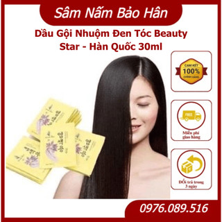 [ HÀNG MỚI DATE DÀI ] Dầu Gội Nhuộm Đen Tóc Beauty Star - Hàn Quốc 30ml