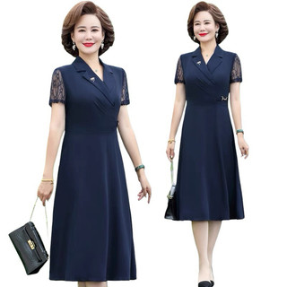 {sẵn}đầm trung niên cổ vest thiết kế cao cấp 2023