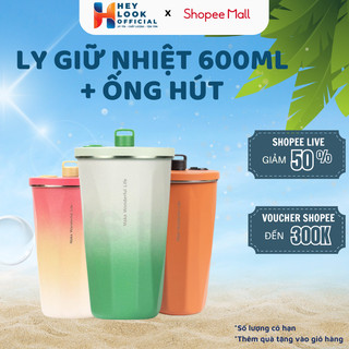 Ly giữ nhiệt GODWELL chất liệu inox 304 cao cấp, dung tích 600ml kèm ống hút an toàn, tiện lợi