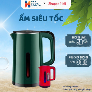 Ấm Siêu Tốc, Bình Siêu Tốc 2 Lớp Cách Nhiệt Công Suất 1500W Dung Tích 2.5L Tiết Kiệm Điện GODWELL
