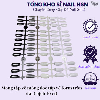 Móng vỉ tròn bịch 240 móng 4 màu Trong,đục,gạo,đen