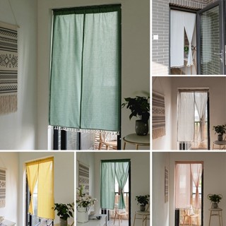 (CAO 1m-1m5-2m) RÈM DÁN xẻ tà 2 mảnh vintage. RÈM NOREN chân biên viền tua rua phong cách Nhật Bản.