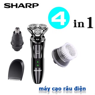 Sharp Máy cạo râu đa năng 4 in 1（xám） - máy cạo râu nam mini - Toàn bộ cơ thể có thể giặt được - máy cạo râu không dây