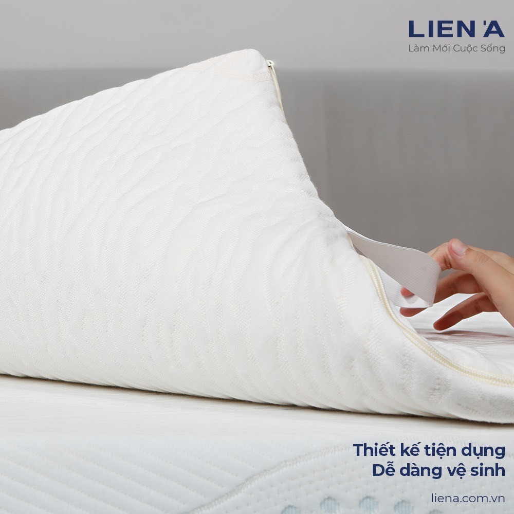 [BH 5 năm] Nệm Topper cao su thiên nhiên êm ái LIÊN Á - Áo nệm microfiber mát mịn tháo rời vệ sinh dễ dàng