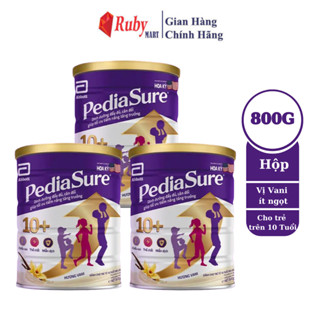 [Date T10/26] Combo 3 lon Sữa bột Pediasure 10+ Hương Vani 800g dành cho trẻ từ 10 tuổi trở lên