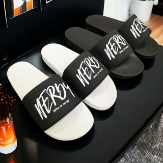 Dép nam quai ngang NERRDY thư pháp cực chất với tông màu đen trắng sang trọng đế mềm quai êm D7765