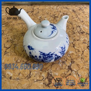 ấm pha trà lẻ men lam Bát Tràng cao cấp