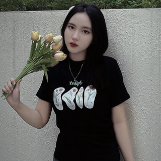 Áo thun gân form ôm babytee in Tulips ba3614