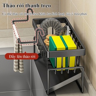 Kệ đựng đồ rửa chén bát, giá để giẻ rửa chén trên bồn có khay hứng nước nghiêng Tiện Lợi