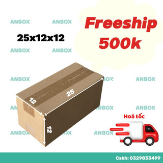 Thùng hộp carton 25x12x12 bộ 50