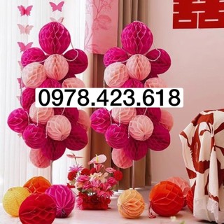 Quả cầu giấy xếp - Đèn lồng tổ ong trang trí Trung Thu, decor tiệc cưới, hội nghị,sinh nhật,lớp học,quán cà phê,cửa hàng