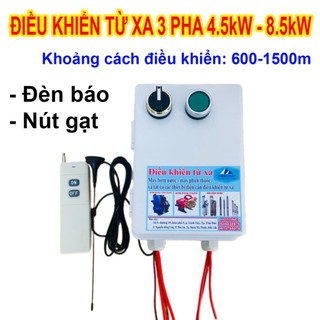 Công tắc điều khiển từ xa 3 pha 380v 18a - 7.5kw, 32a - 18kw khoảng cách 600-1500m nút gạt và đèn báo trạng thái