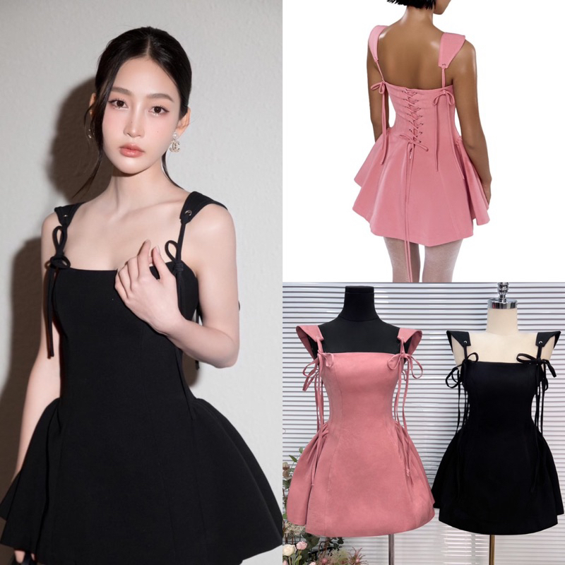 👗ĐẦM XOÈ CỘT NƠ TÙNG NHÚN <ảnh thật ở cuối>