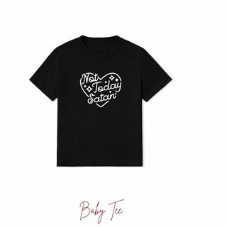 Áo thun gân form ôm babytee in Trái Tim NOT TODAY SANTAN ba3587