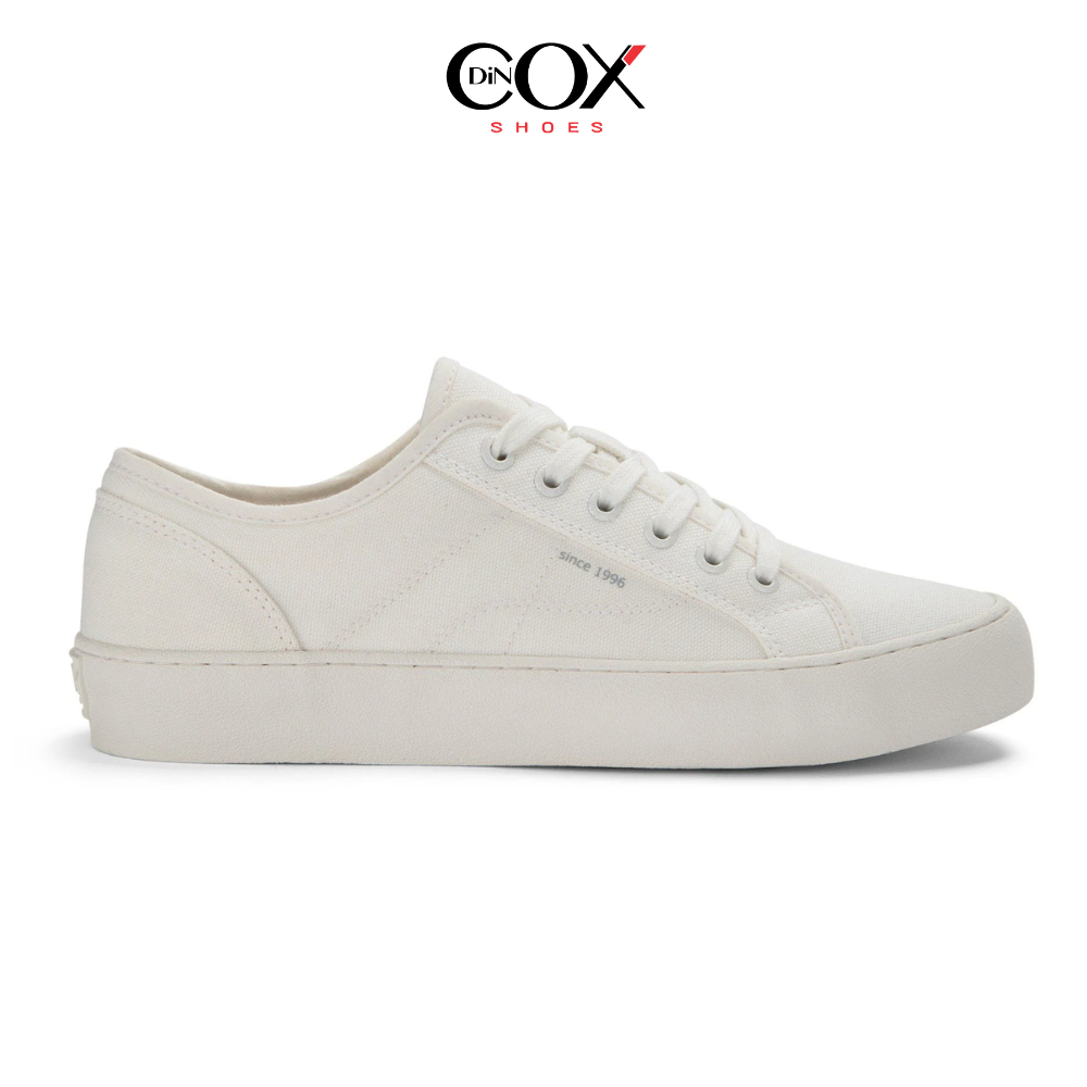 Giày Sneaker Vải Canvas Nam Nữ E18 White Dincox Shoes Sang Trọng
