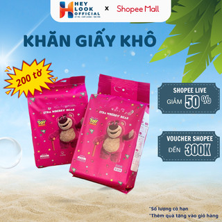 Khăn Lau Mặt Đa Năng Gấu Dâu Siêu Mềm Mại Phù Hợp Cho Da Nhạy Cảm An Toàn Cho Da Gói 200 Tờ - GODWELL - KL01