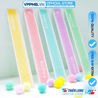 Thước kẻ 20cm màu pastel. thước kẻ thiên long sr-010