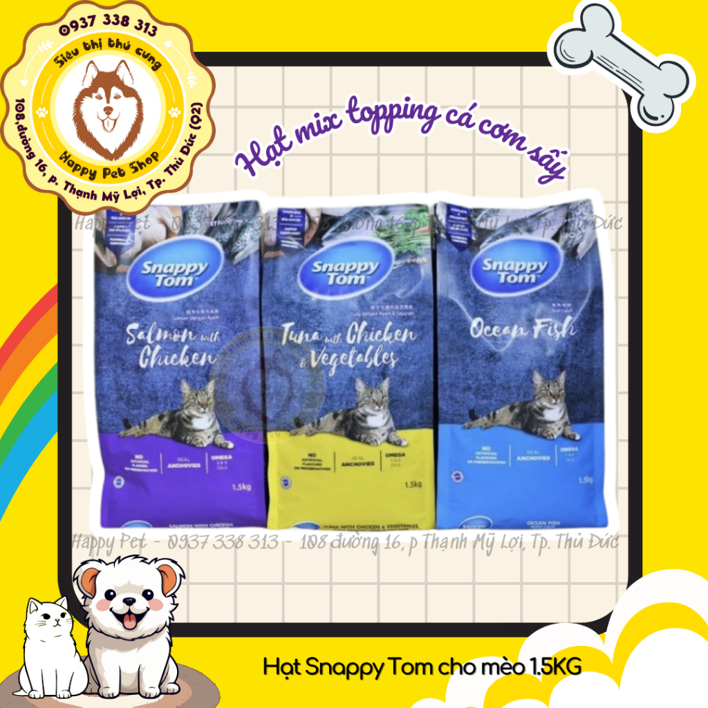 Hạt mix topping cá cơm sấy Snappy Tom 1.5KG