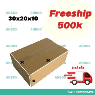 thùng carton 30x20x10 hộp giấy gói hàng trơn, cứng