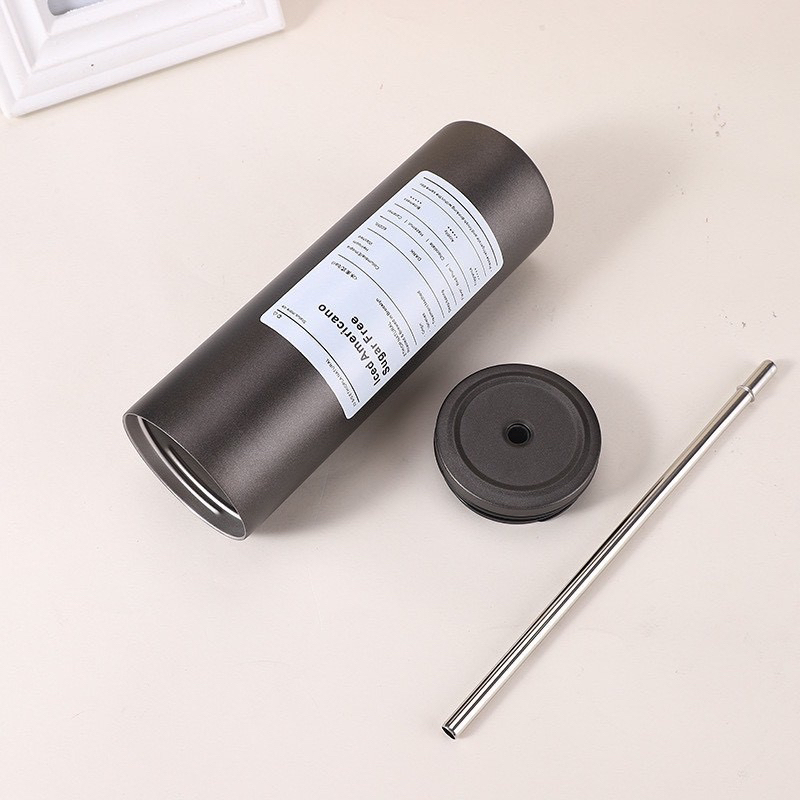 Bình giữ nhiệt iced americano inox 304 DÁNG CAO, ly giữ nhiệt dáng cao có ống hút tiện lợi | BigBuy360 - bigbuy360.vn