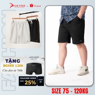 Quần Sooc Thun Big Size Nam 80-140kg AKYOO Vải Thun Co Giãn, Thoải Mái - SN DEN GAN