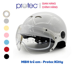  Nón bảo hiểm nửa đầu trẻ em có kính Protec Kitty nhiều màu sắc gọn nhẹ dành cho bé từ 4-10 tuổi 