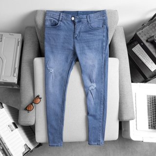Quần jean nam GKM06 quần bò nam co giãn hình thật khoá kéo nút gài chuẩn form body cho tín đồ jean