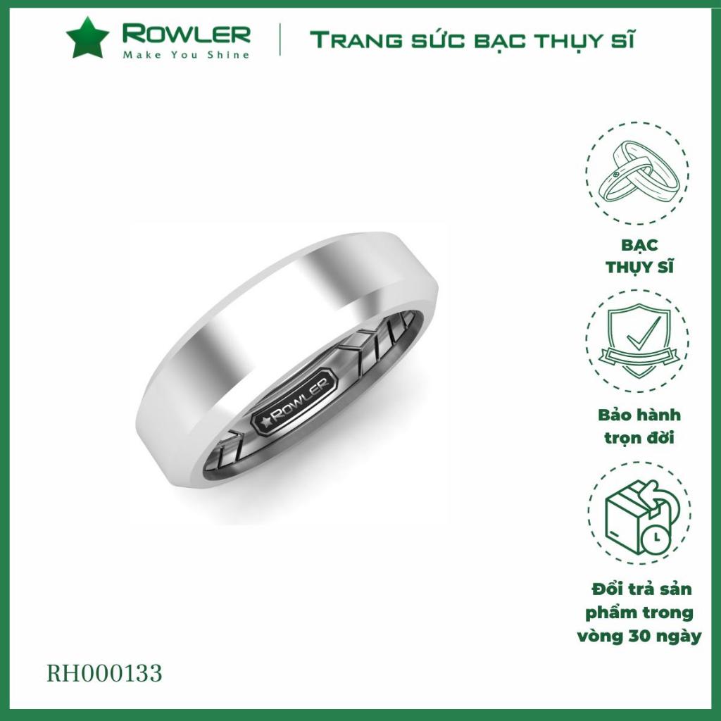 Nhẫn bạc Nam Thụy Sĩ trơn  cá tính ROWLER trang sức bạc cao cấp RH000133