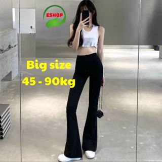 Quần Ống Loe Nữ Bigsize ESHOP Quần Legging Lưng Cao Cạp Chun Vải Umi Hàn Bi Co Giãn 4 Chiều Tôn Dáng