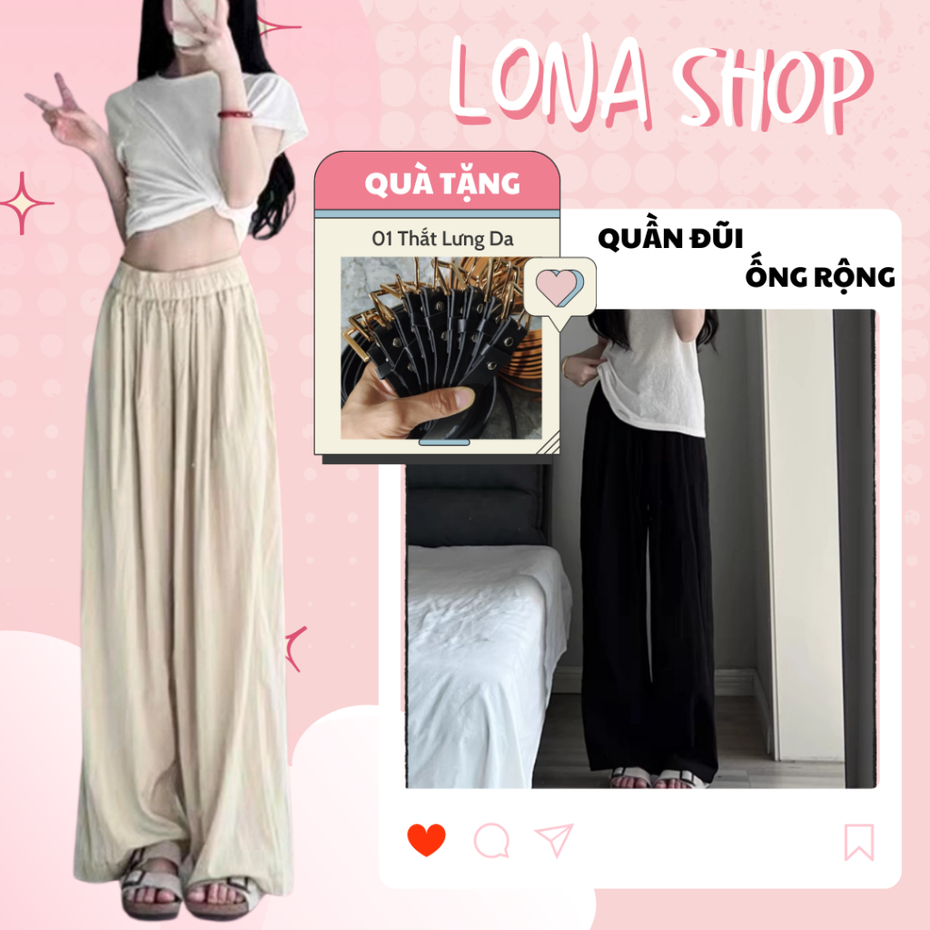 Quần ống rộng vải đũi 💖𝑭𝒓𝒆𝒆𝒔𝒉𝒊𝒑💖 Quần ống rộng nữ cạp cao chất đũi  form siêu xinh dáng đẹp