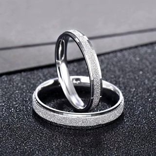 Nhẫn nam nữ thép titan không gỉ mặt nhám 4mm thời trang bền đẹp