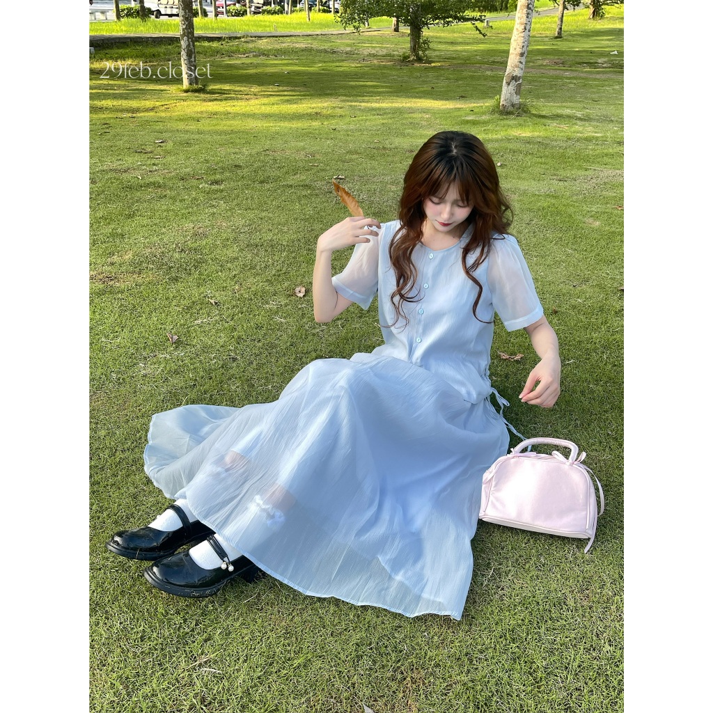 Set Đồ Nữ Áo Tay Bồng Rút Dây Eo Sườn Chất Tơ Kèm Chân Váy Xoè Nhẹ Nhàng Nữ Tính Sang Chảnh- 29feb.closet - S193 | BigBuy360 - bigbuy360.vn