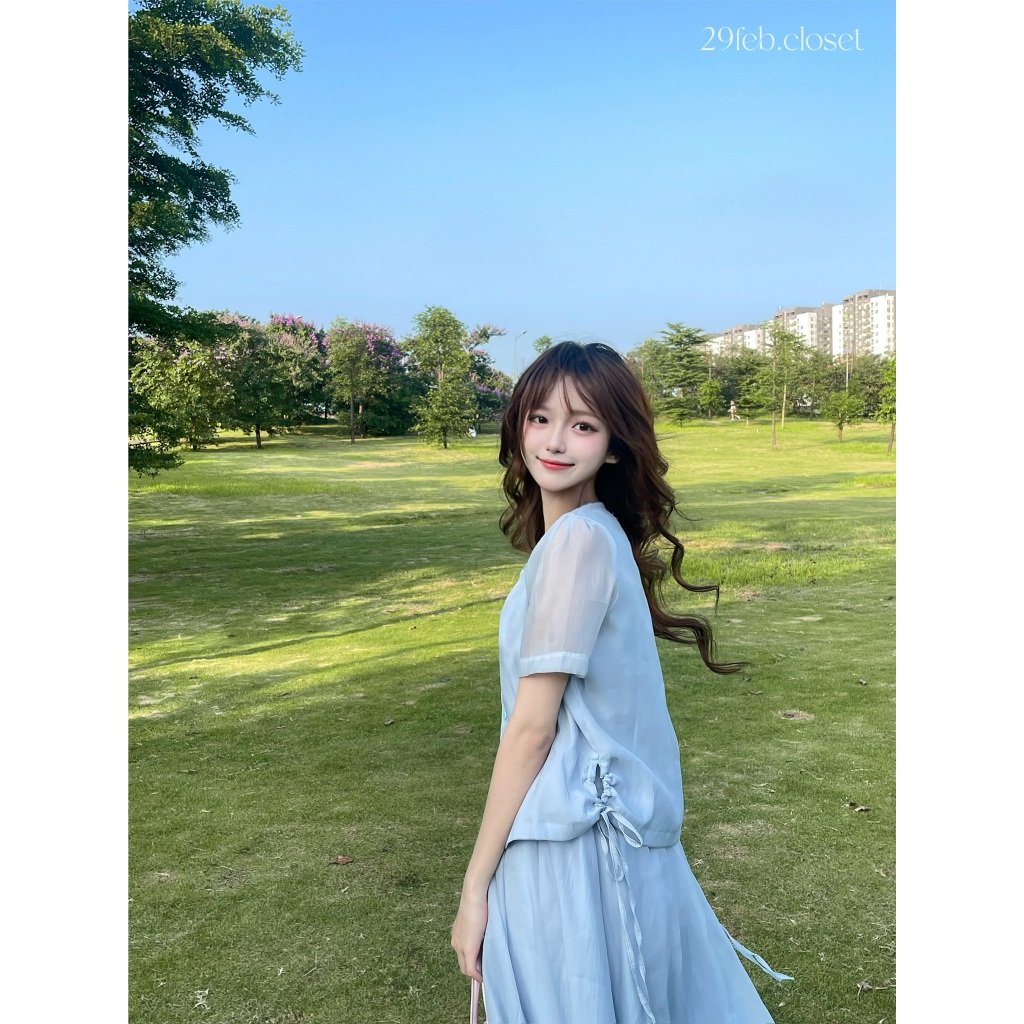 Set Đồ Nữ Áo Tay Bồng Rút Dây Eo Sườn Chất Tơ Kèm Chân Váy Xoè Nhẹ Nhàng Nữ Tính Sang Chảnh- 29feb.closet - S193 | BigBuy360 - bigbuy360.vn