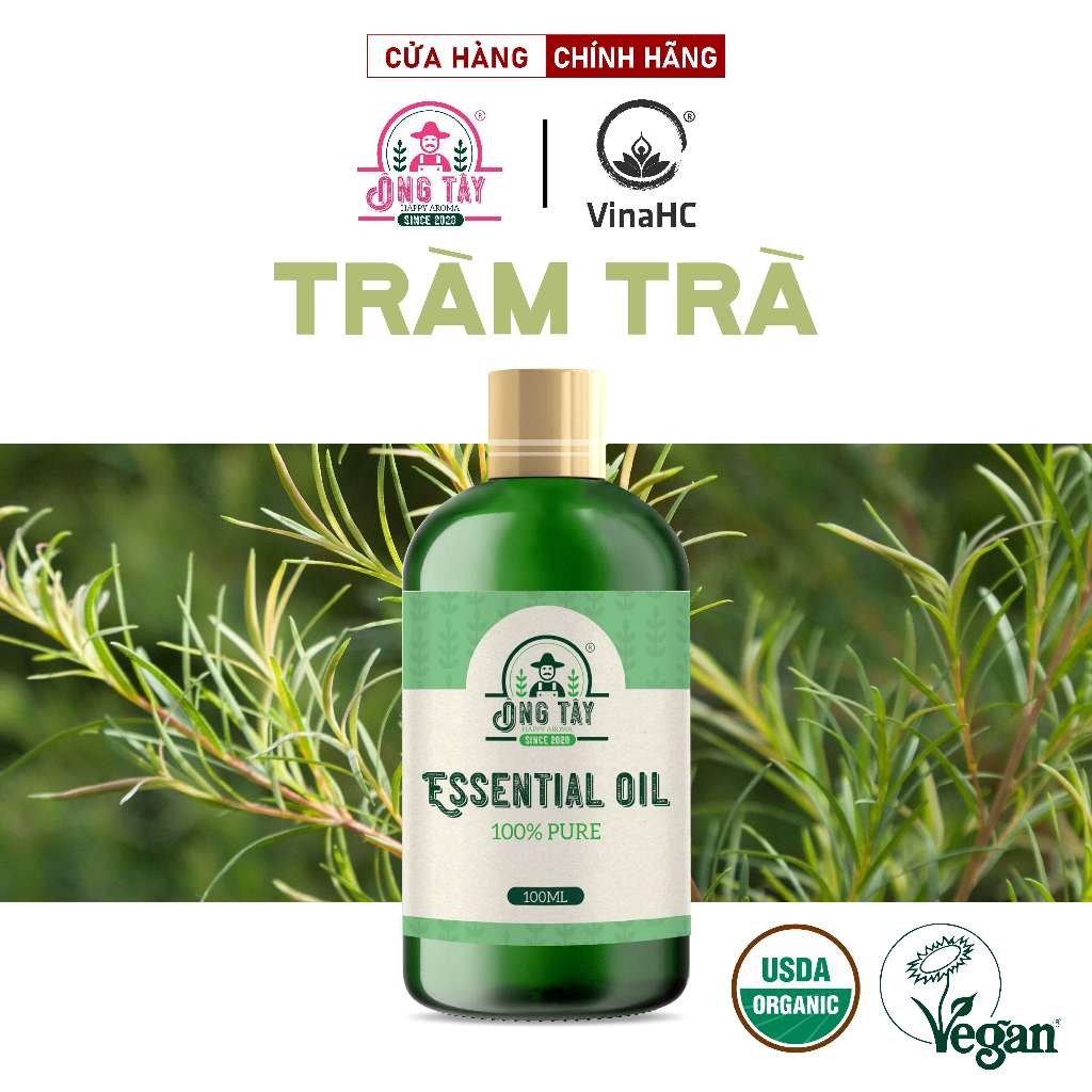 Tinh dầu Tràm Trà hữu cơ ÔNG TÂY Ân độ dung tích 50ml/100ml