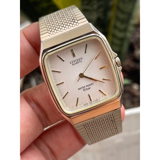 Đồng hồ nam Citizen mặt tank dây lụa chạy pin hàng Si