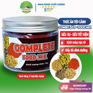 Bộ thức ăn tép cảnh - tôm cảnh siêu bu 5 + 1 loaị rau củ đạm kích màu dạng viên - [Tép Xinh Aqua]