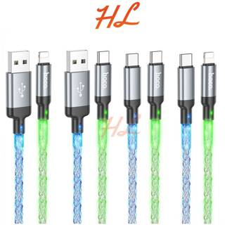 Cáp Sạc Nhanh Hoco U112 - Nhiều Loại Đầu Cáp, Đèn Led Cả Dây Siêu Đẹp, Dài 1M - Hunglongpc