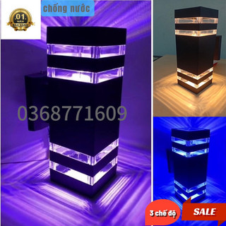 Đèn led trang trí gắn tường decor cao cấp trụ vuông 3 chế độ , đèn trang trí