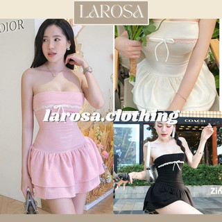 (Ảnh thật) Đầm Óng Xoè Ngắn Đính Nơ Phối Ren LAROSA Phong Cách Y2K