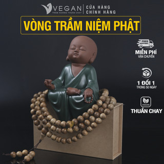 Vòng niệm phật VEGAN Trầm Hương Thuần Chay 108 hạt cho cuộc sống an nhiên